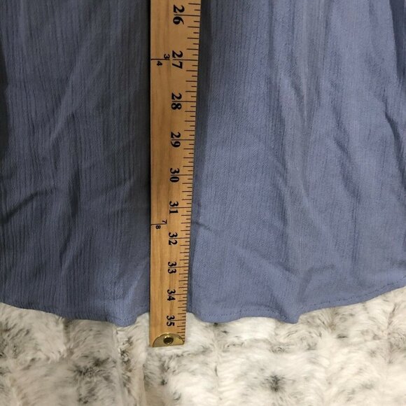 KNOX ROSE Womens M Dress Cold Shoulder Blue Embroidered High Neck Knee Length - Picture 8 of 9